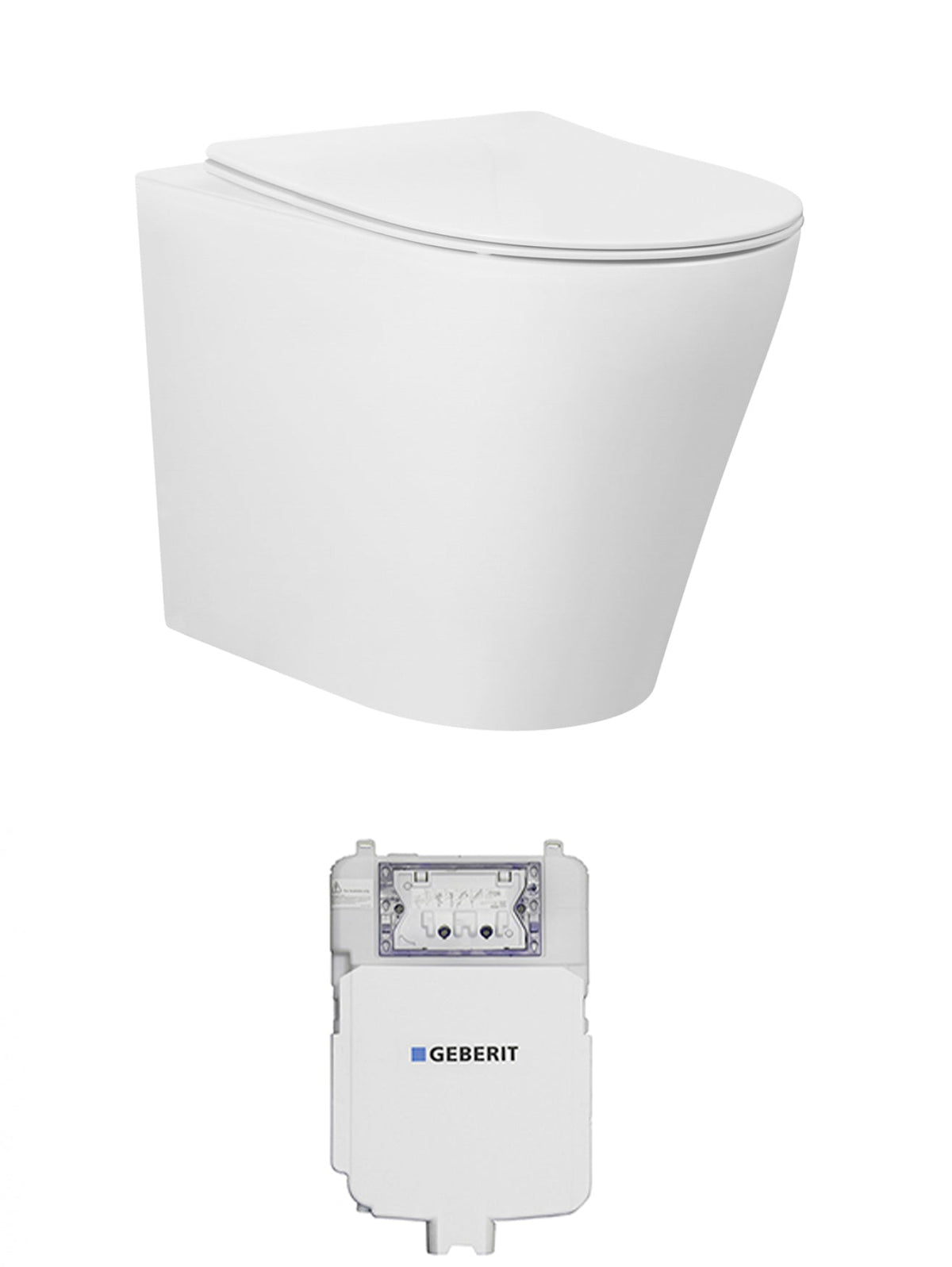 Toilets - Alzano Matt White Pan and Geberit Inwall Cistern only (Button Order Separately) IAWFPRLPKM