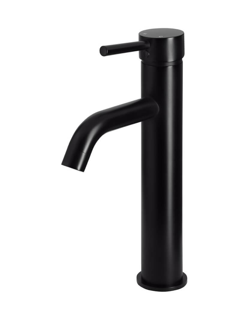 Tall Basin Mixers - Round Tall Basin Mixer Curved - Matte Black
