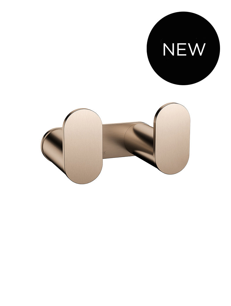Bathroom Accessories - Curvae Double Robe Hook - Champagne