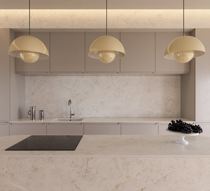 Dekton Evok in a kitchen, close-up (first photo)