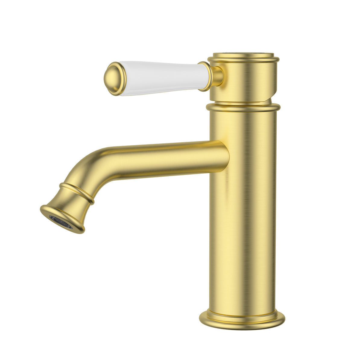 Clasico Basin Mixer / Ceramic Handle - Brushed Gold