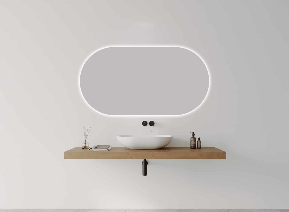 O Series Landscape Oval LED Mirror detail view
