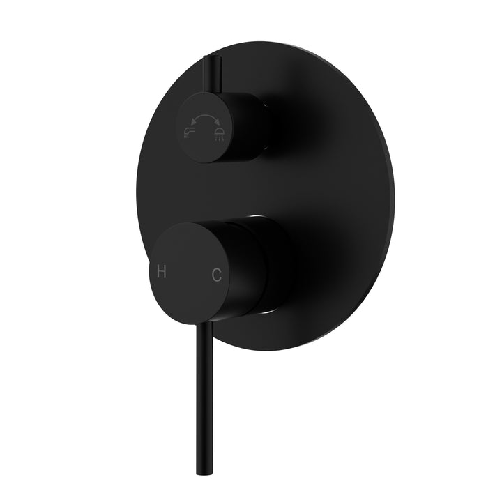 Otus Slimline Wall Mixer Diverter Trim Kit - Matt Black