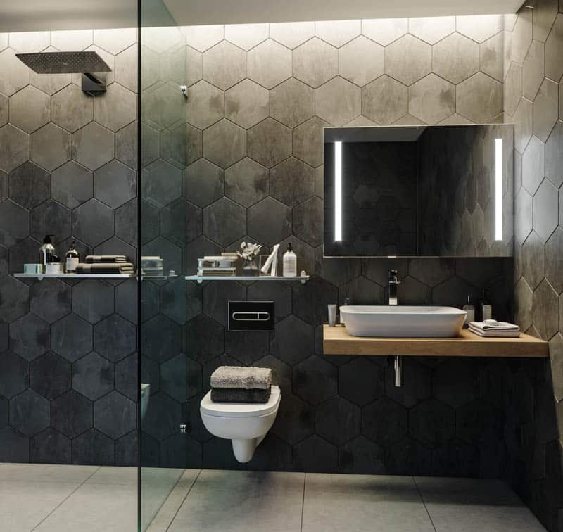 Amber LED Shaving Cabinet lifestyle view