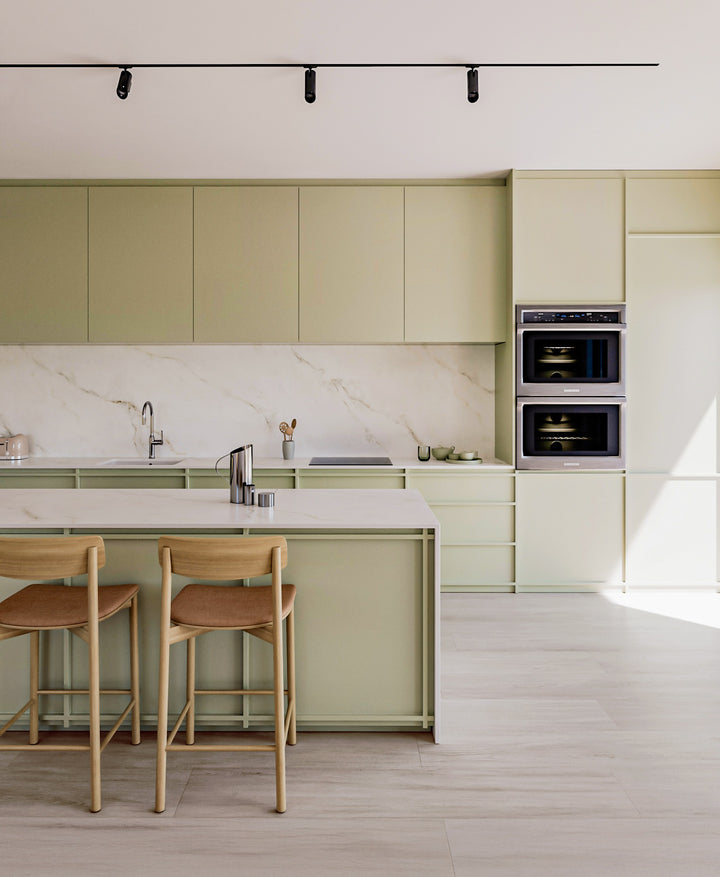 Dekton Keena in a kitchen, wide view
