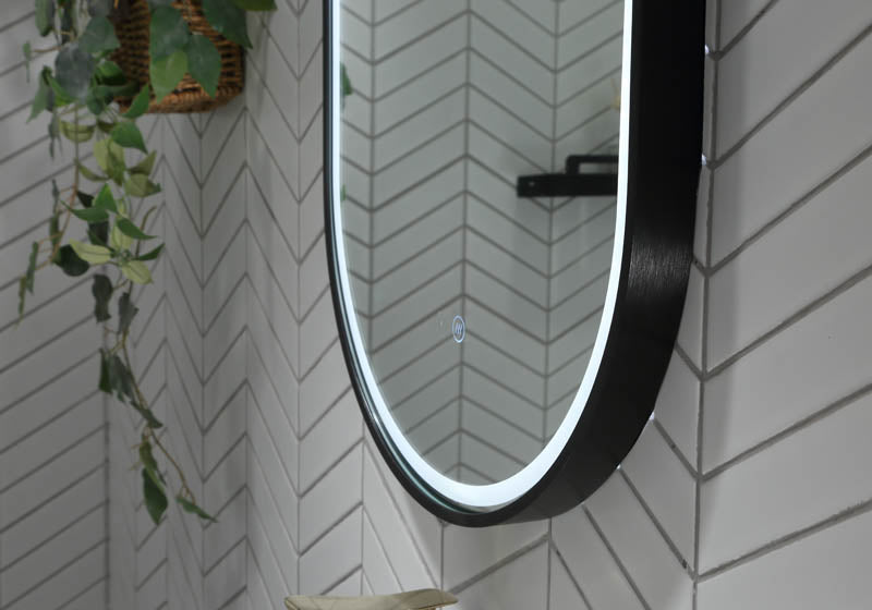 Gatsby LED Mirror with Demister and Portable Magnifier Manhattan Black detail view 2