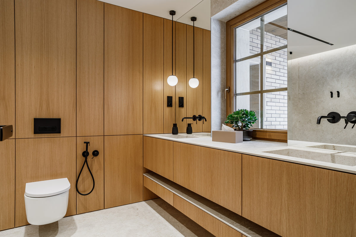 Sabbia Dekton 8mm in a bathroom setting