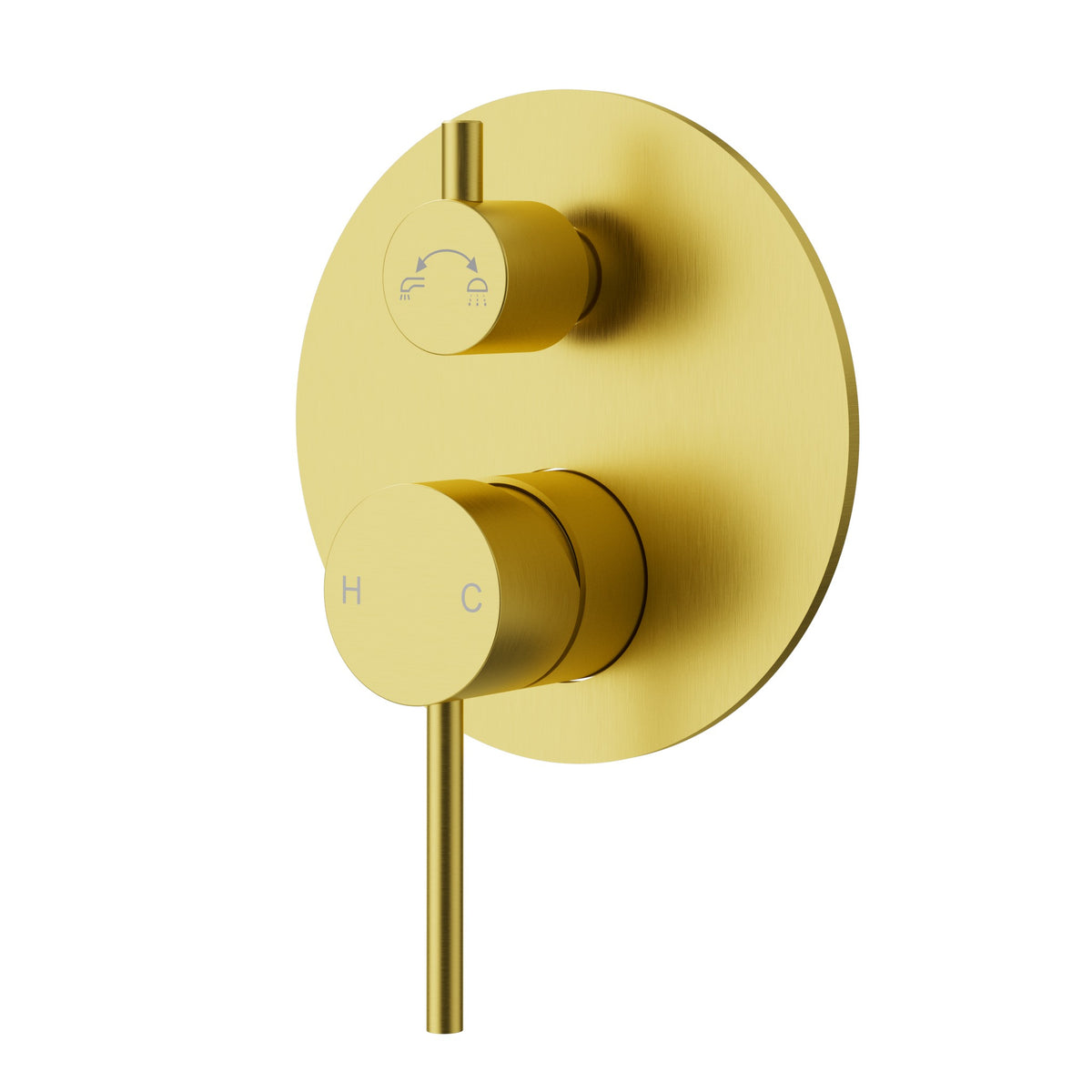 Otus Slimline Wall Mixer Diverter Trim Kit - Brushed Gold