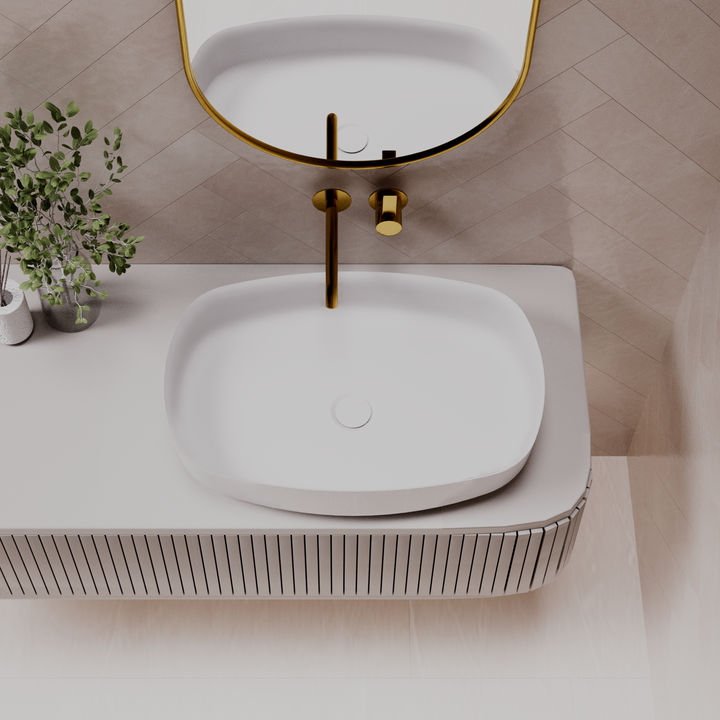 Bianca above counter basin — top view
