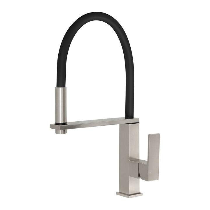 Vezz Flexible Hose Sink Mixer 220mm Squareline - Lead Free - Brushed Nickel