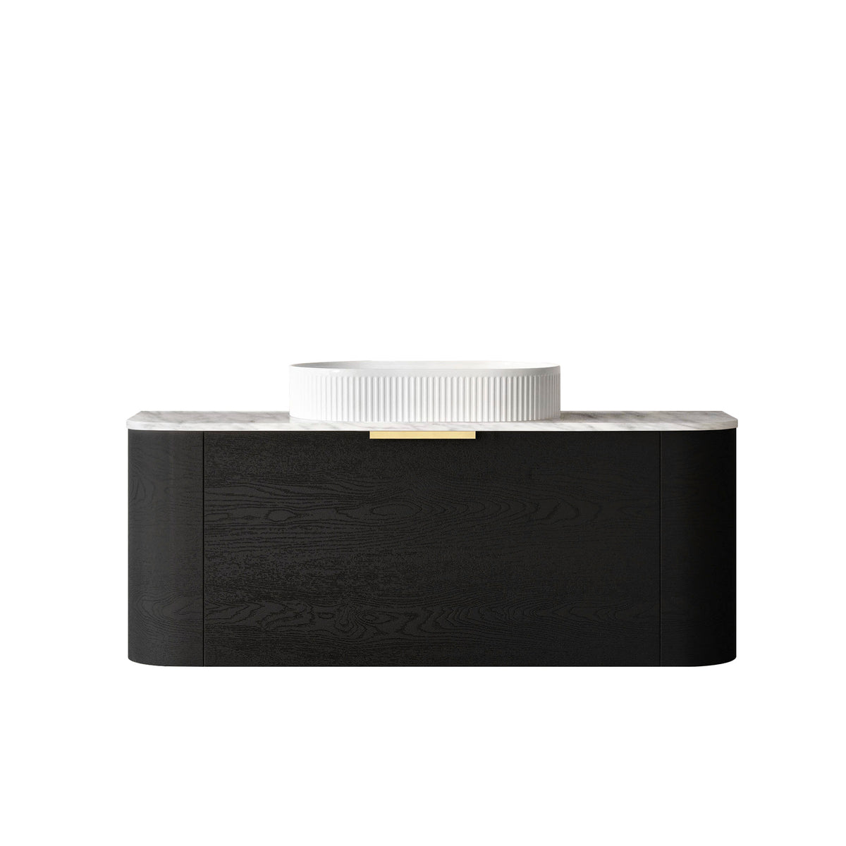 Bondi 1200 Black Oak - Natural Marble Top (Natural Carrara Marble)