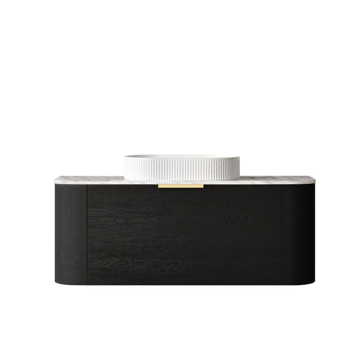 Bondi 1200 Black Oak - Natural Marble Top (Natural Carrara Marble)