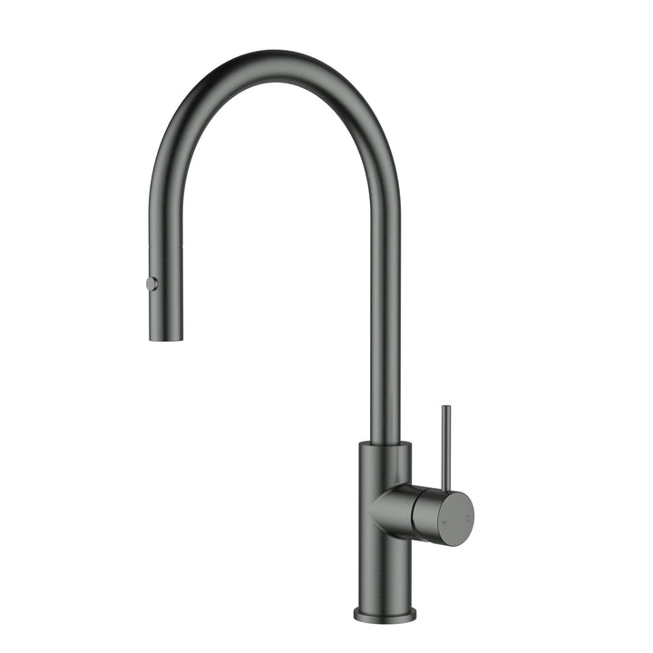 Otus Slimline Gooseneck Pull-Out Sink Mixer - Gun Metal