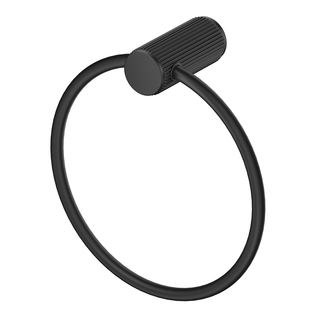 Mica Fluted Towel Ring - Black