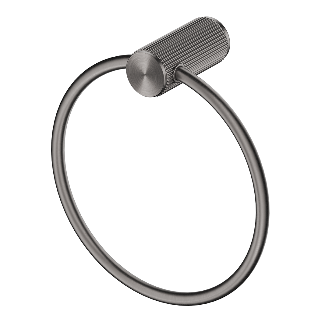 Mica Fluted Towel Ring - Gunmetal