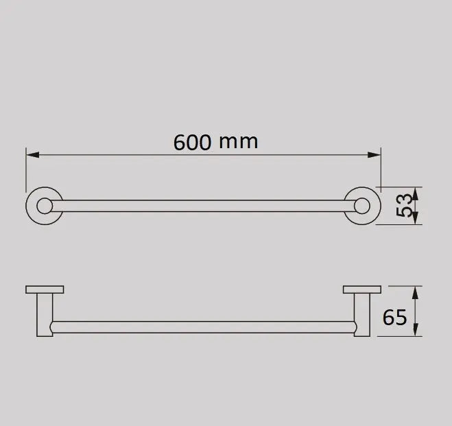 TIARA 60cm Single Towel Rail ECT Global