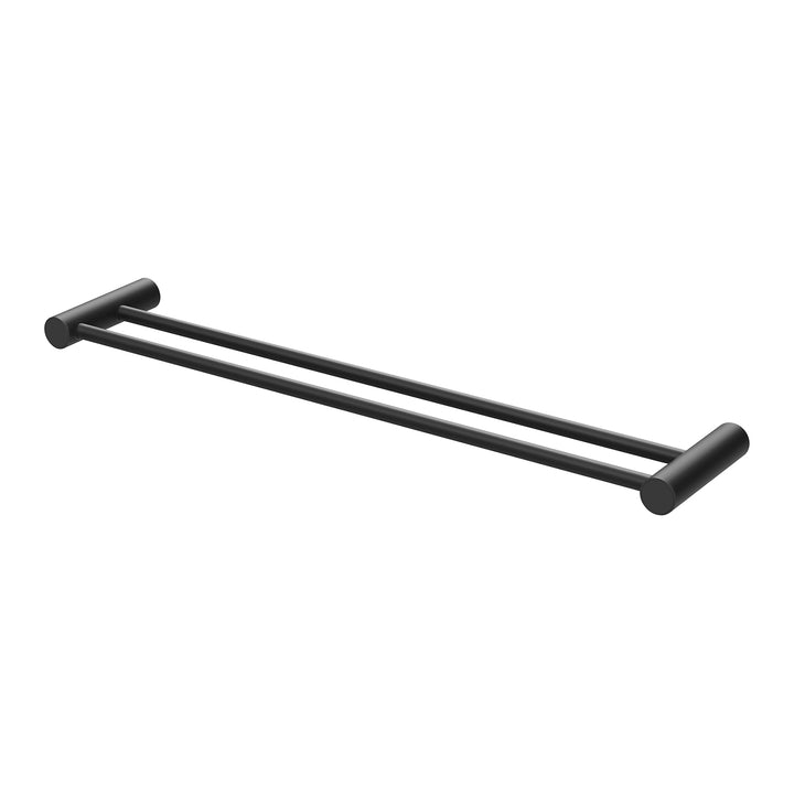 Vivid Slimline Double Towel Rail 600mm - Matte Black