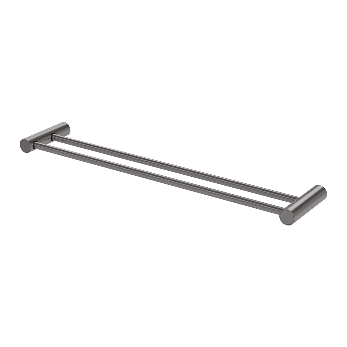 Vivid Slimline Double Towel Rail 600mm - Brushed Carbon