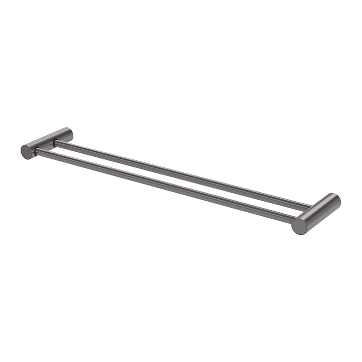Vivid Slimline Double Towel Rail 600mm - Brushed Carbon