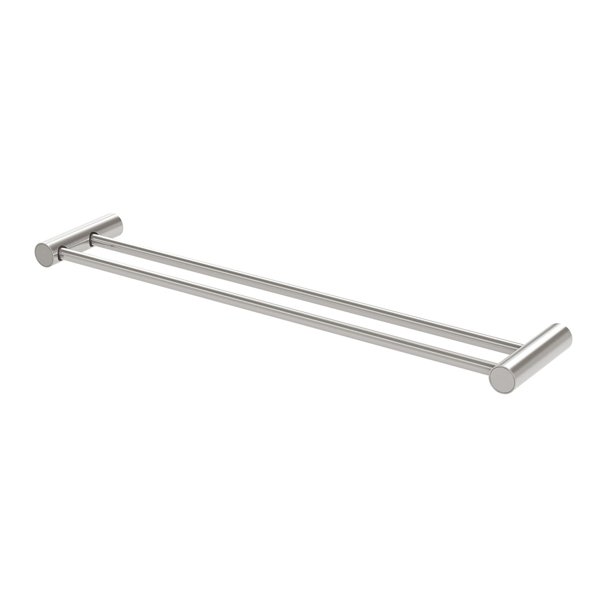 Vivid Slimline Double Towel Rail 600mm - Brushed Nickel