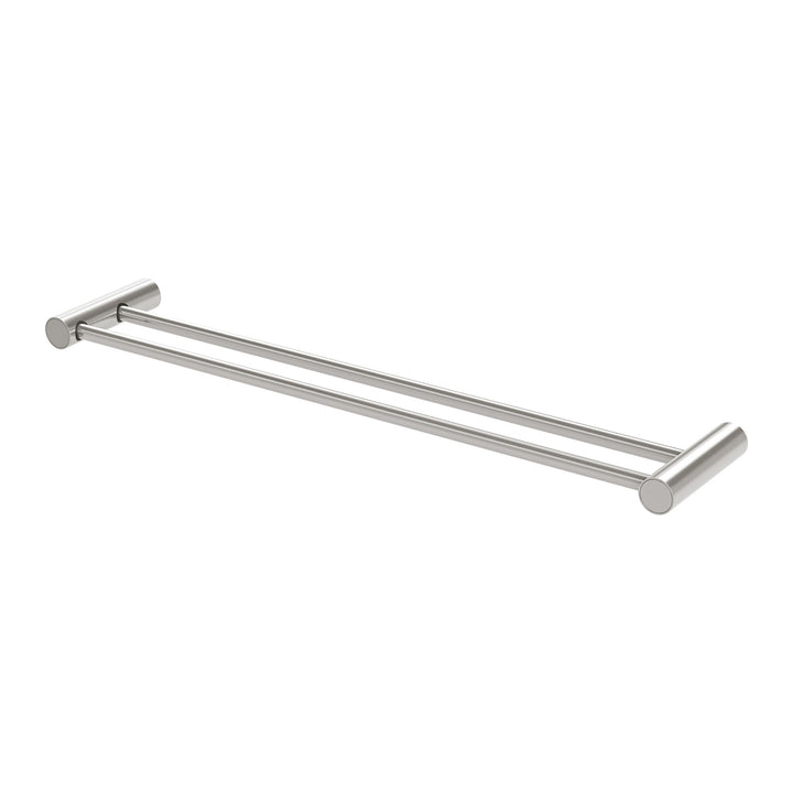 Vivid Slimline Double Towel Rail 600mm - Brushed Nickel