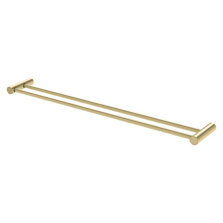 Vivid Slimline Double Towel Rail 800mm - Brushed Gold