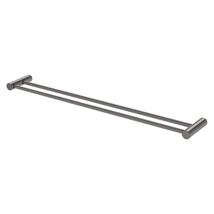 Vivid Slimline Double Towel Rail 800mm - Brushed Carbon