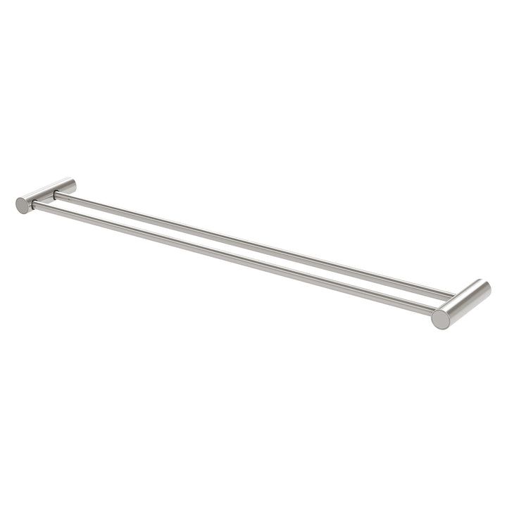 Vivid Slimline Double Towel Rail 800mm - Brushed Nickel