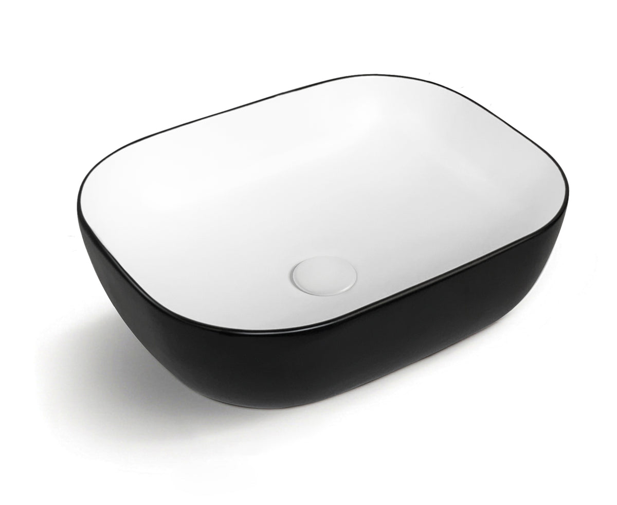Artis Square 500x395x140 Matte Black &amp; Matte White Basin