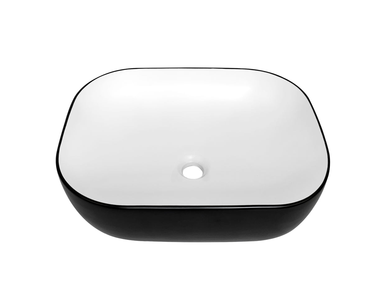 Artis Square 500x395x140 Matte Black &amp; Matte White Basin