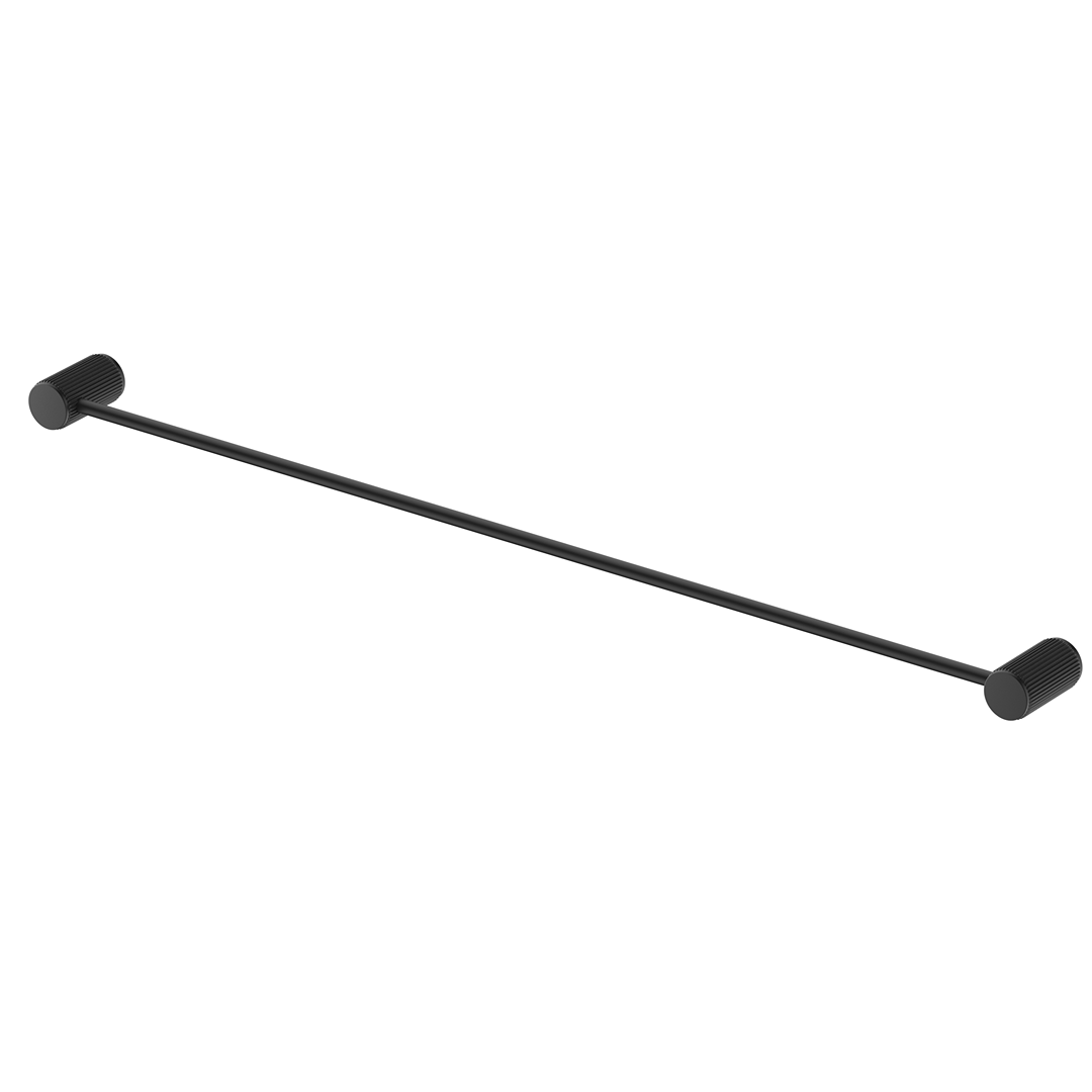 Mica Fluted Single Towel Rail 800mm - Black
