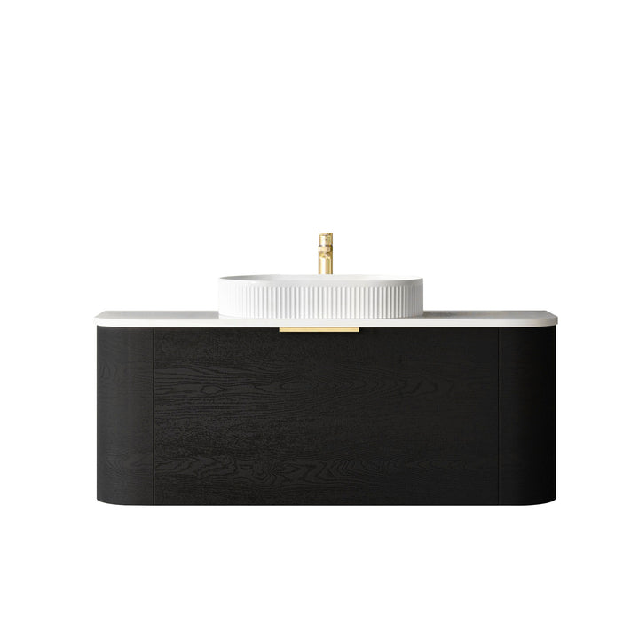 Bondi 1200 Black Oak - Ultra Delux Stone Top (Silica Free Pure White)