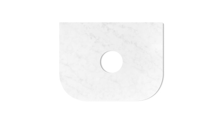 Bondi 600mm Satin White Fluted Wall Hung Curve Vanity (12TH &amp; NTH Only) - Ultra Delux Stone Top (Silica Free Cloudy Carrara)