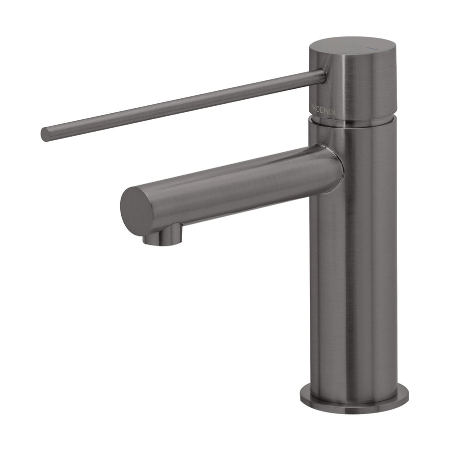 Vivid Slimline Basin Mixer With Extended Lever - Brushed Carbon