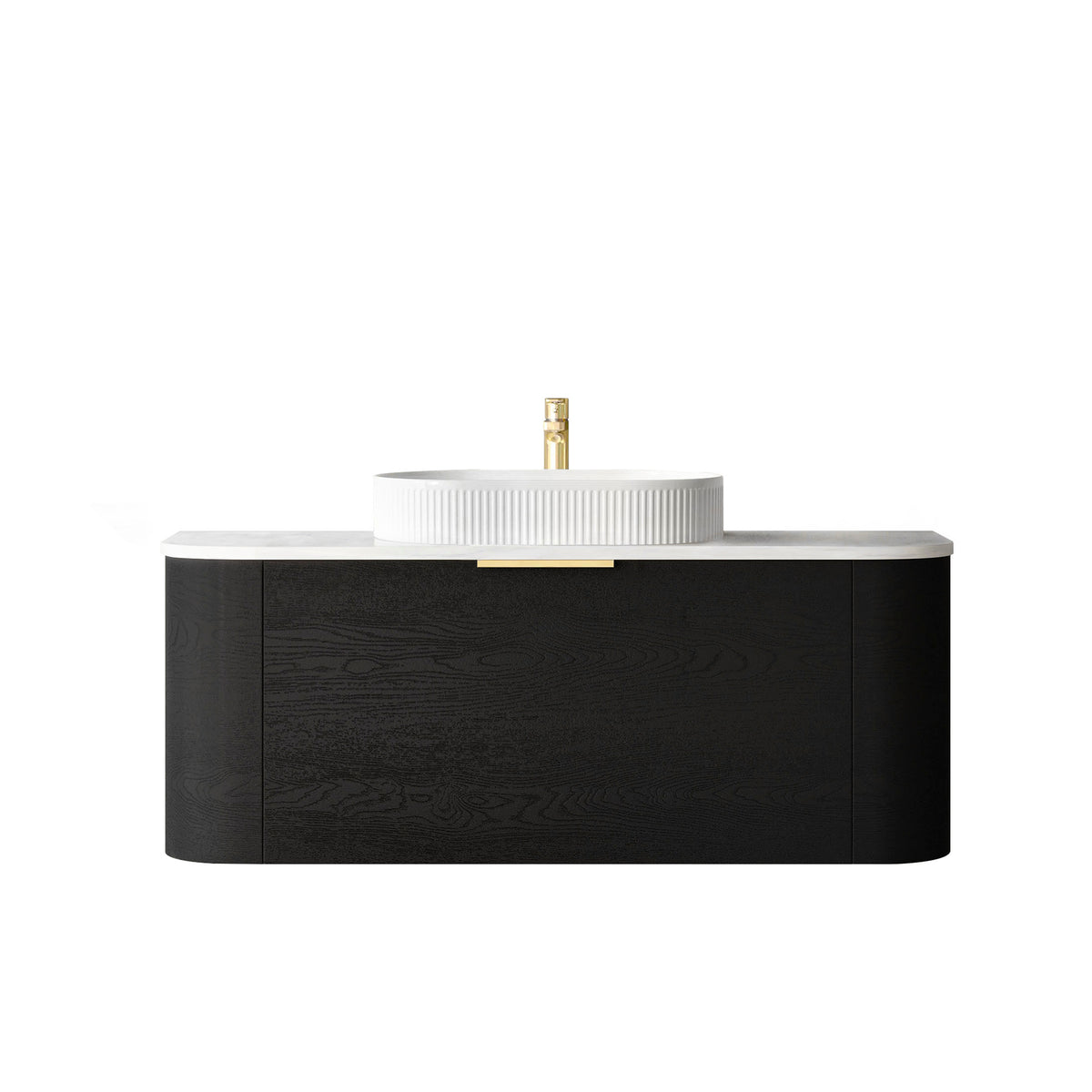 Bondi 1200 Black Oak - Ultra Delux Stone Top (Silica Free Cloudy Carrara)