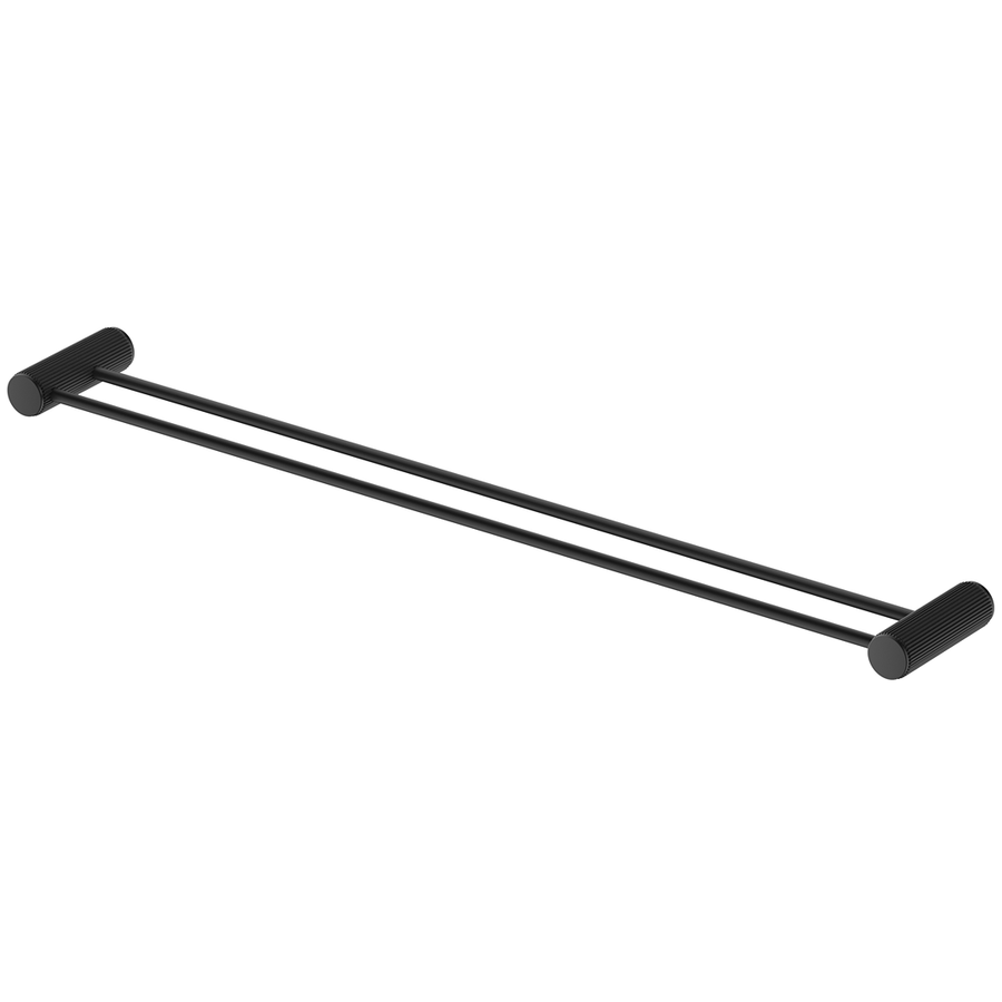 Mica Fluted Double Towel Rail 800mm - Black
