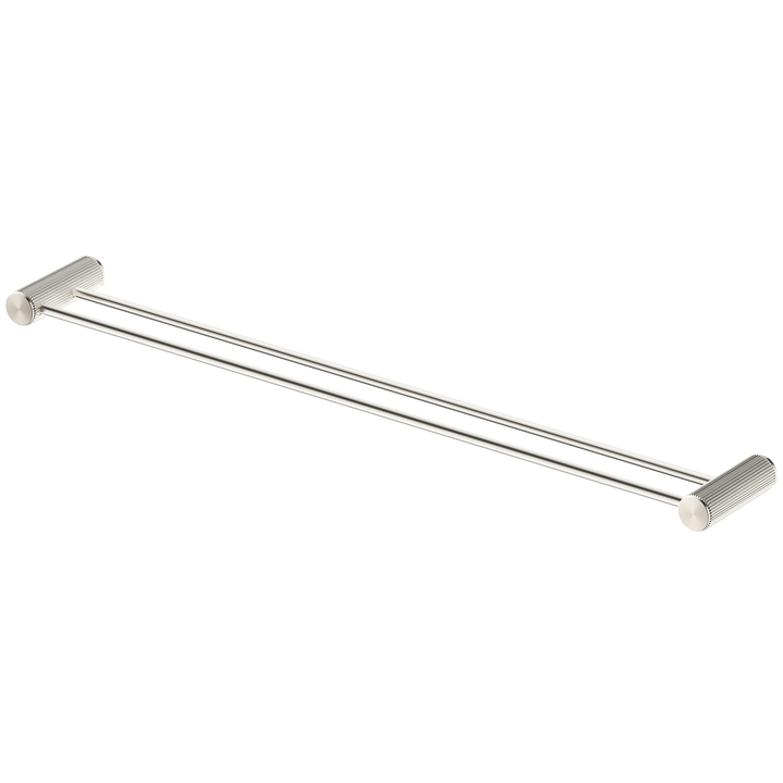 Mica Fluted Double Towel Rail 800mm - Brushed Nickel