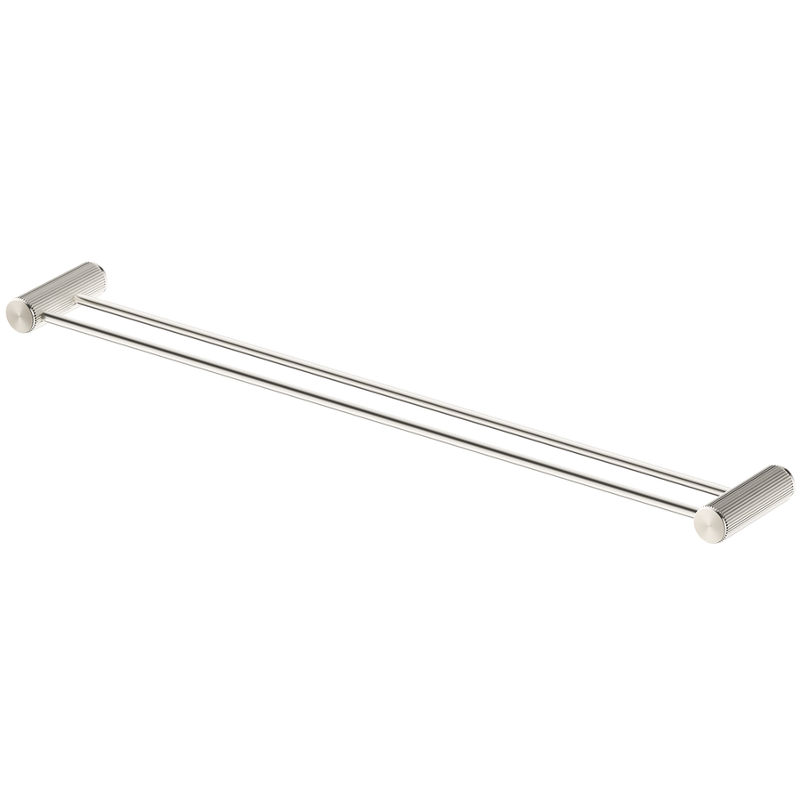 Mica Fluted Double Towel Rail 800mm - Brushed Nickel