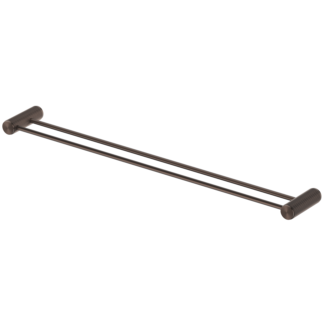 Mica Fluted Double Towel Rail 800mm - Dusk Bronze