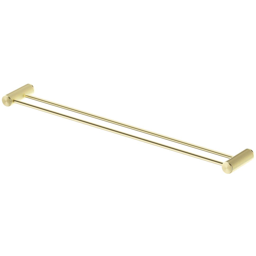 Mica Fluted Double Towel Rail 800mm - French Gold