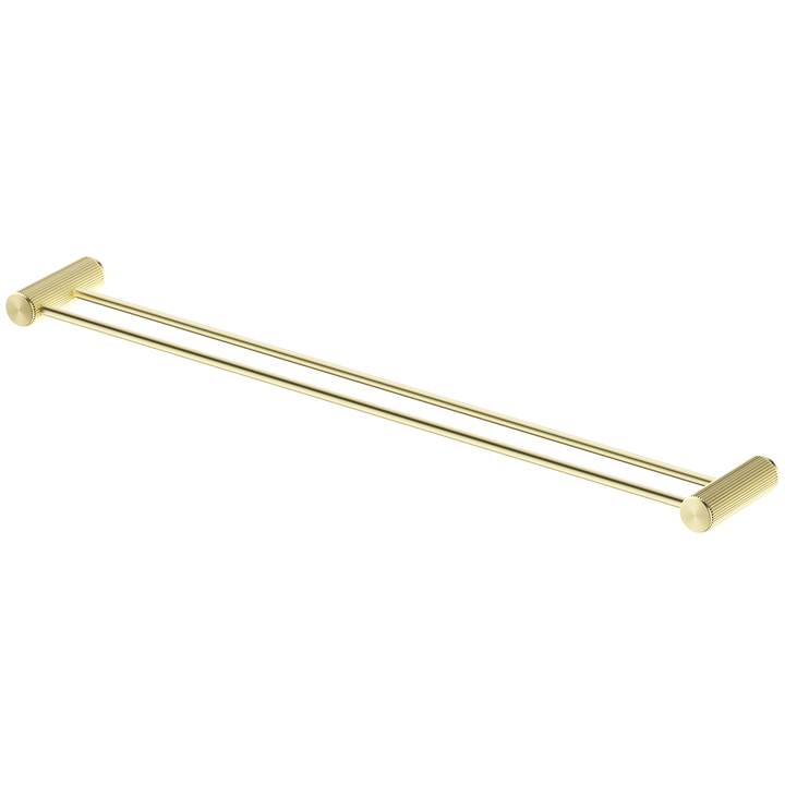 Mica Fluted Double Towel Rail 800mm - French Gold