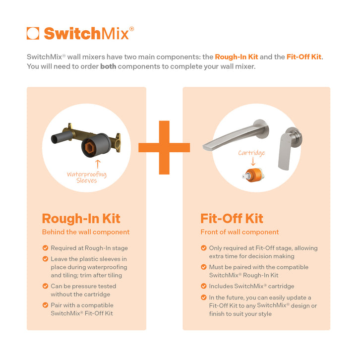 Mekko SwitchMix Wall Basin / Bath Mixer Set 200mm Round Plates (Fit-Off Kit Only) - SwitchMix explainer