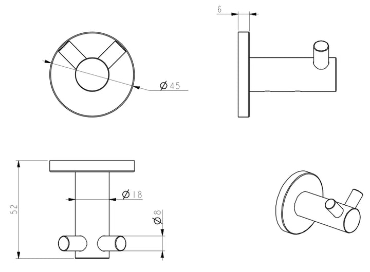 Mica Double Robe Hook