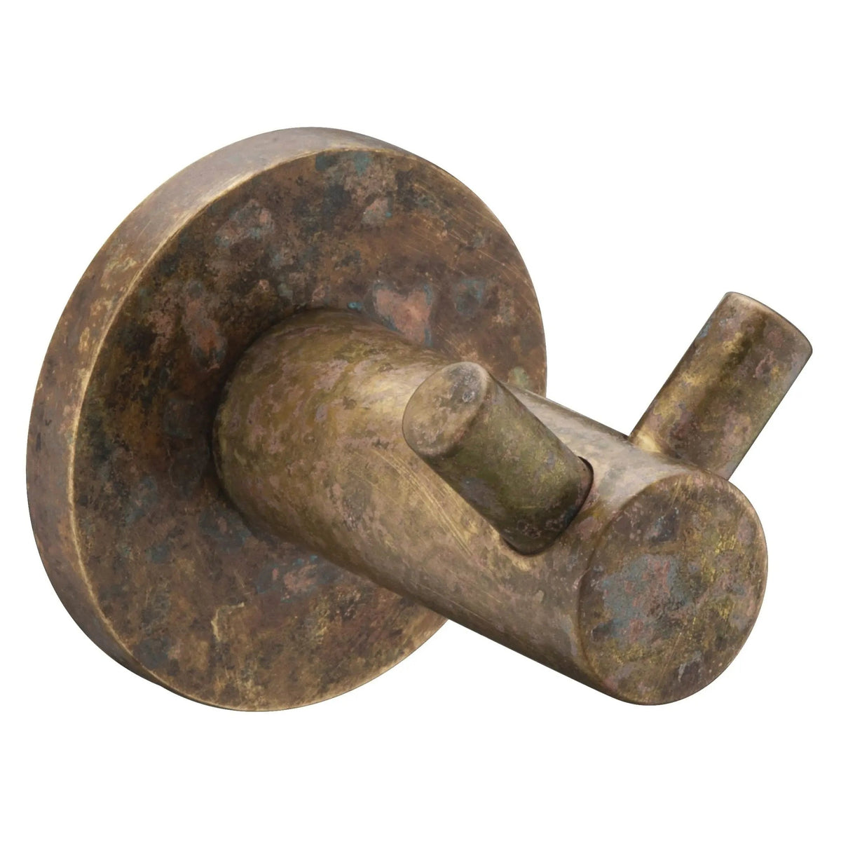 Mica Double Robe Hook, Living Brass