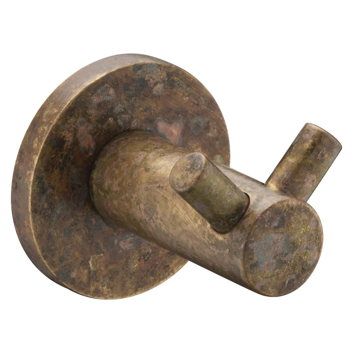 Mica Double Robe Hook, Living Brass