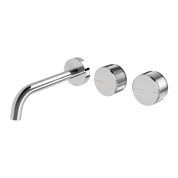 Axia Wall Basin/Bath Mixer Curved Outlet Hostess Set - Chrome