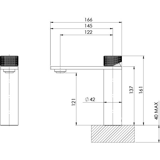 Specification diagram - Axia Basin Mixer