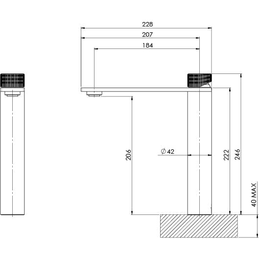 Specification diagram - Axia Vessel Mixer