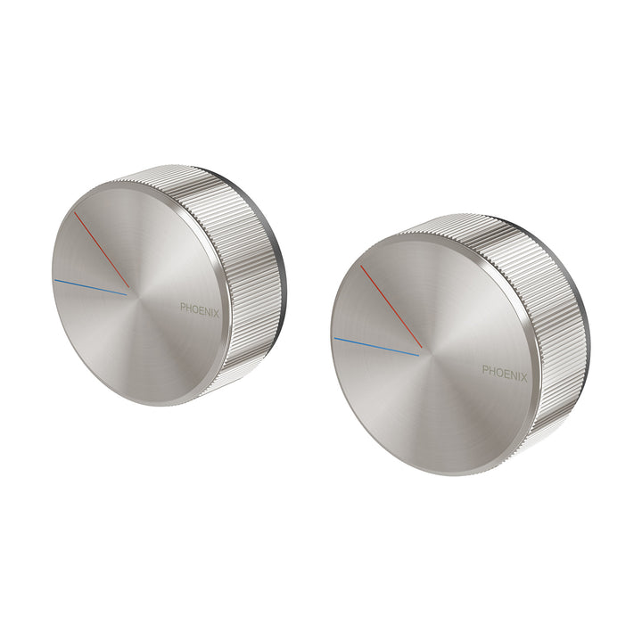 Axia Twin Shower/Wall Mixer - Brushed Nickel