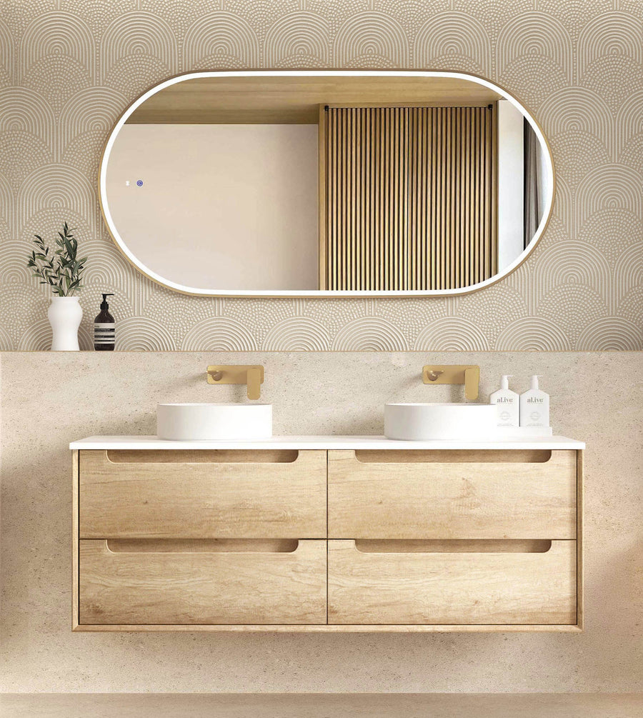 Byron 1500mm Natural Oak Wall Hung Vanity - Cabinet Only